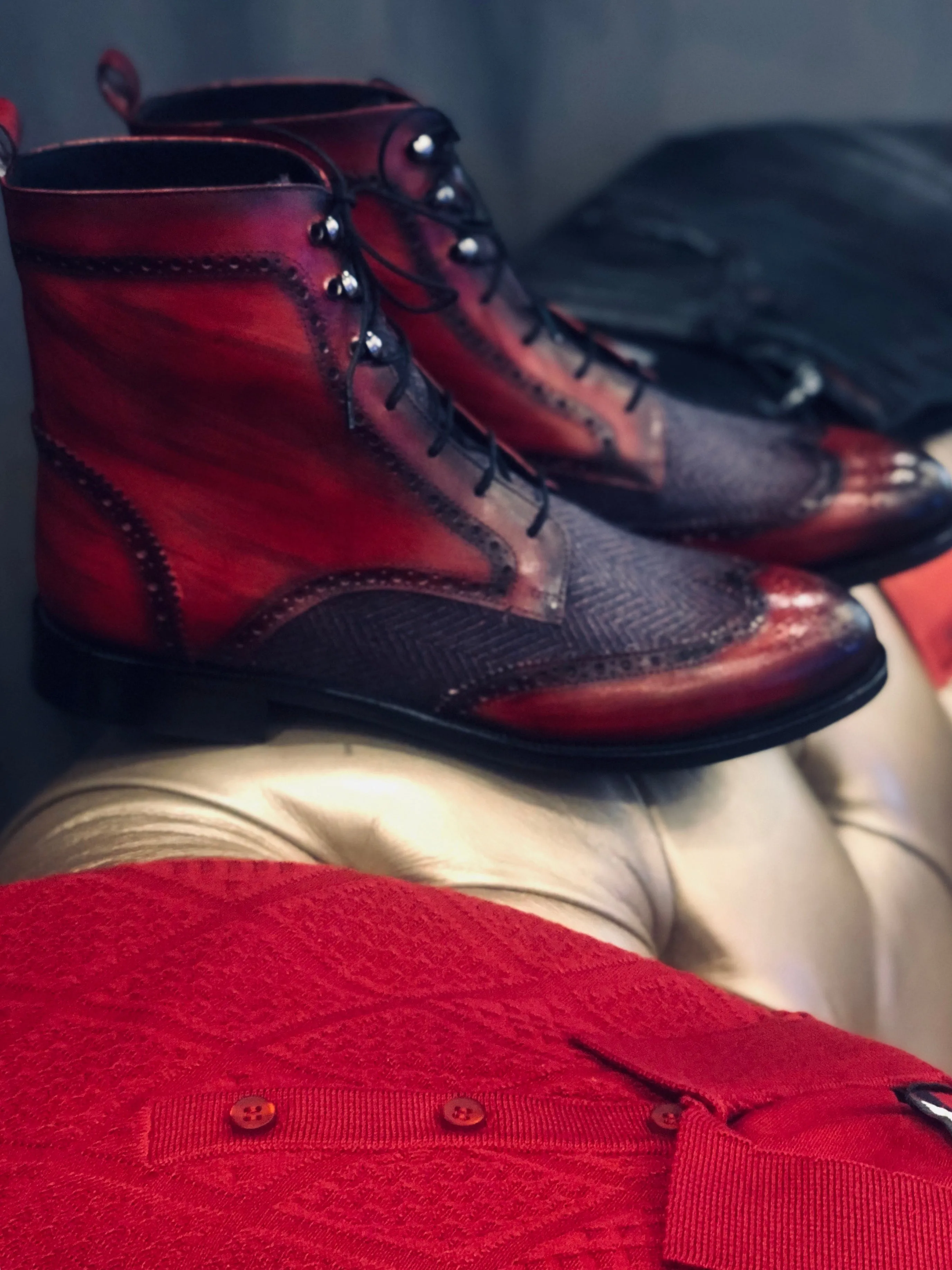 061 Lufiano Collection boots: Burgundy