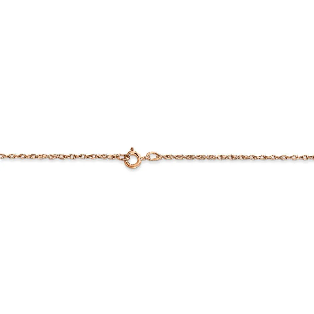 0.7mm, 14k Rose Gold, Cable Rope Chain Necklace