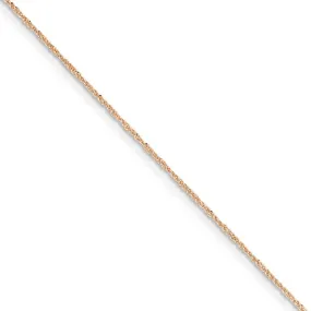 0.7mm, 14k Rose Gold, Diamond Cut Ropa Chain Necklace