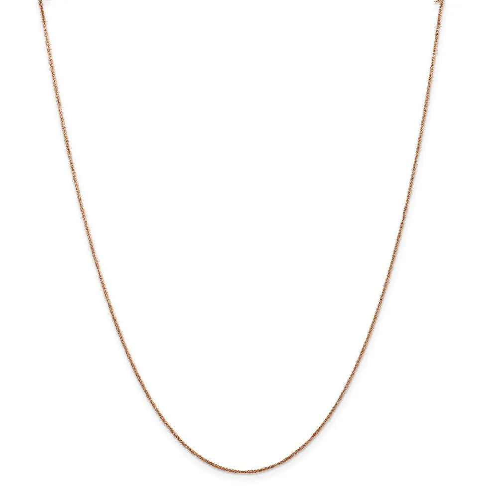 0.7mm, 14k Rose Gold, Diamond Cut Ropa Chain Necklace