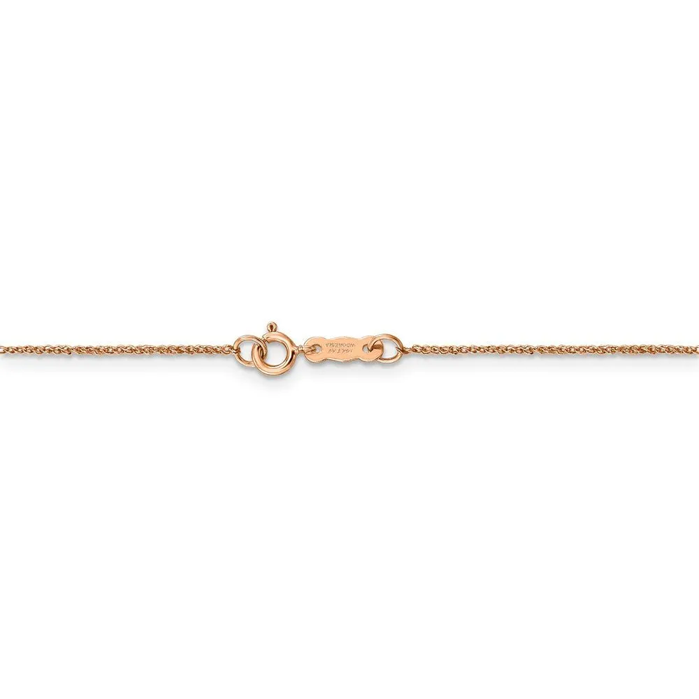 0.7mm, 14k Rose Gold, Diamond Cut Ropa Chain Necklace