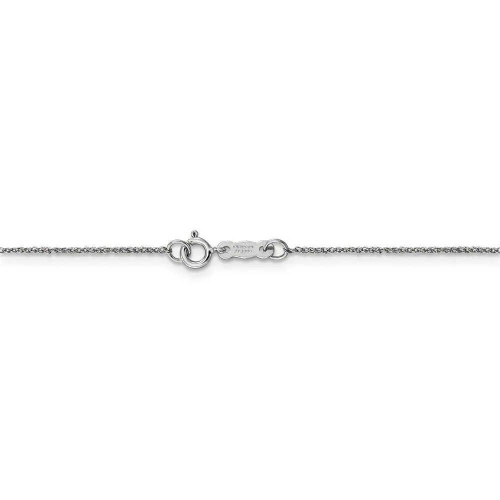 0.7mm, 14k White Gold, Ropa Chain Necklace