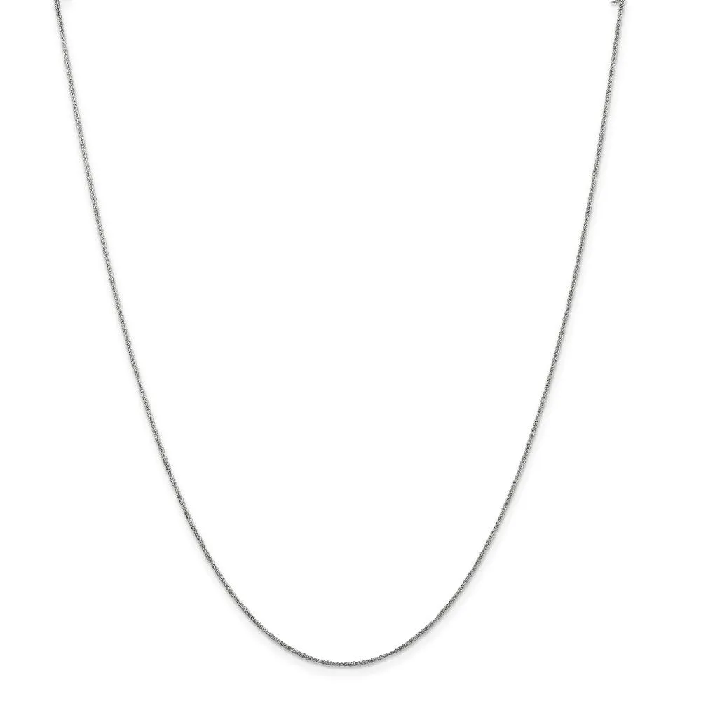 0.7mm, 14k White Gold, Ropa Chain Necklace