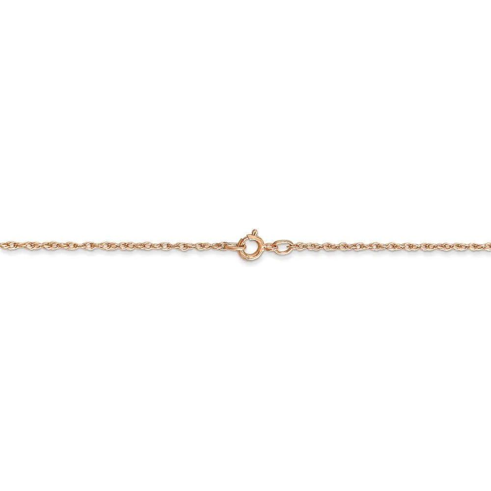 0.8mm 14k Rose Gold Solid Baby Rope Chain Necklace