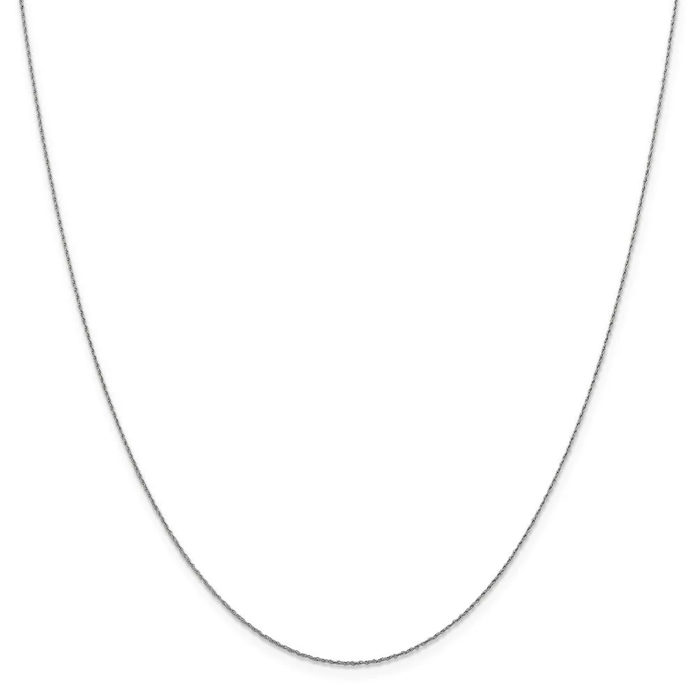 0.8mm 14k White Gold Loose Rope Chain Necklace