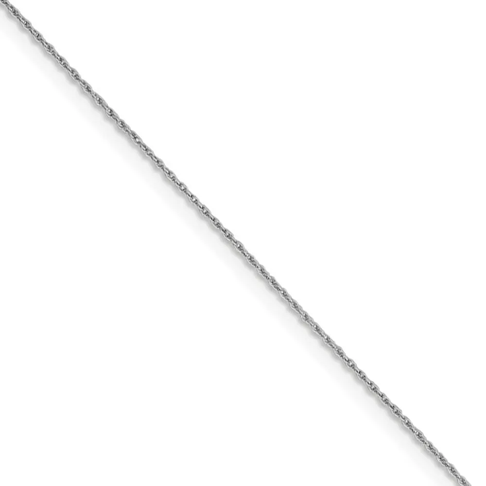 0.8mm 14k White Gold Loose Rope Chain Necklace