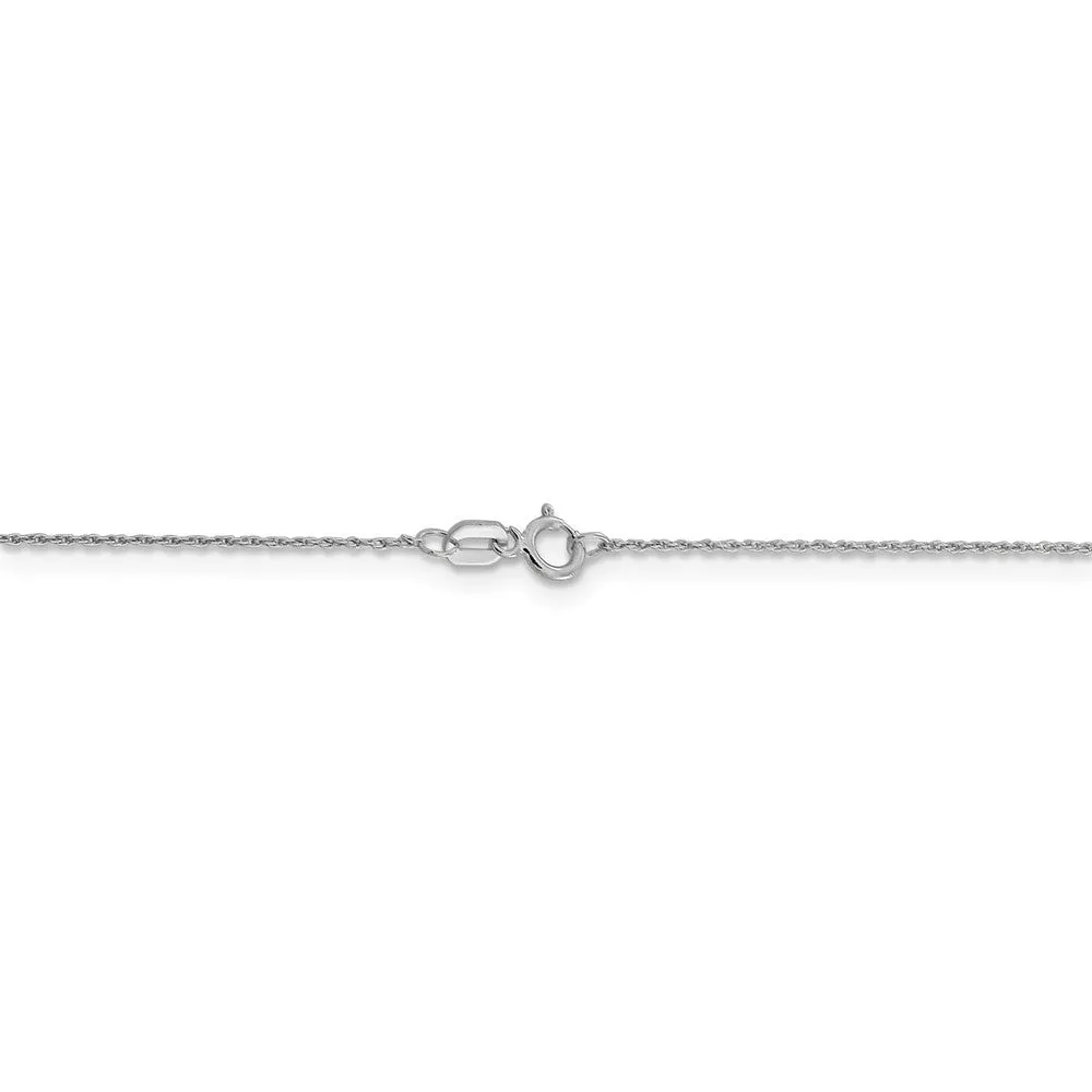 0.8mm 14k White Gold Loose Rope Chain Necklace