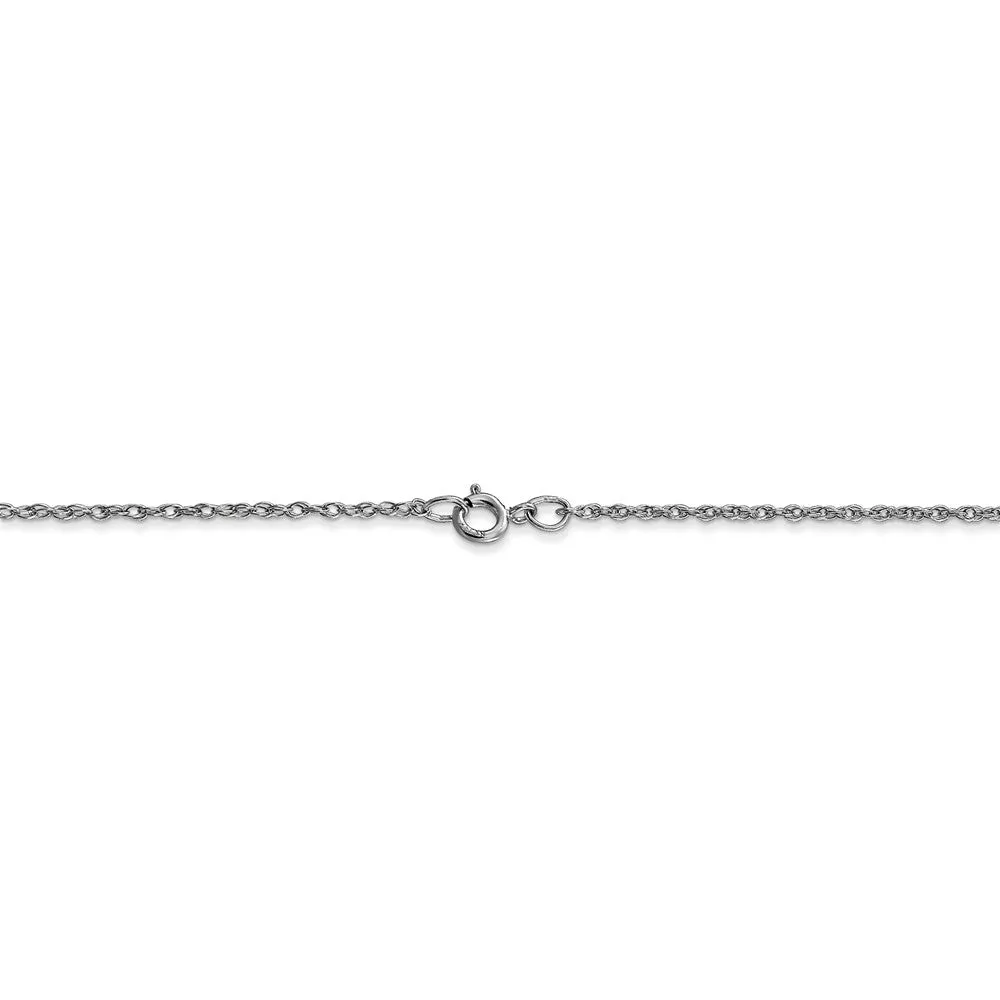 0.95mm 10k White Gold Solid Cable Rope Chain Necklace