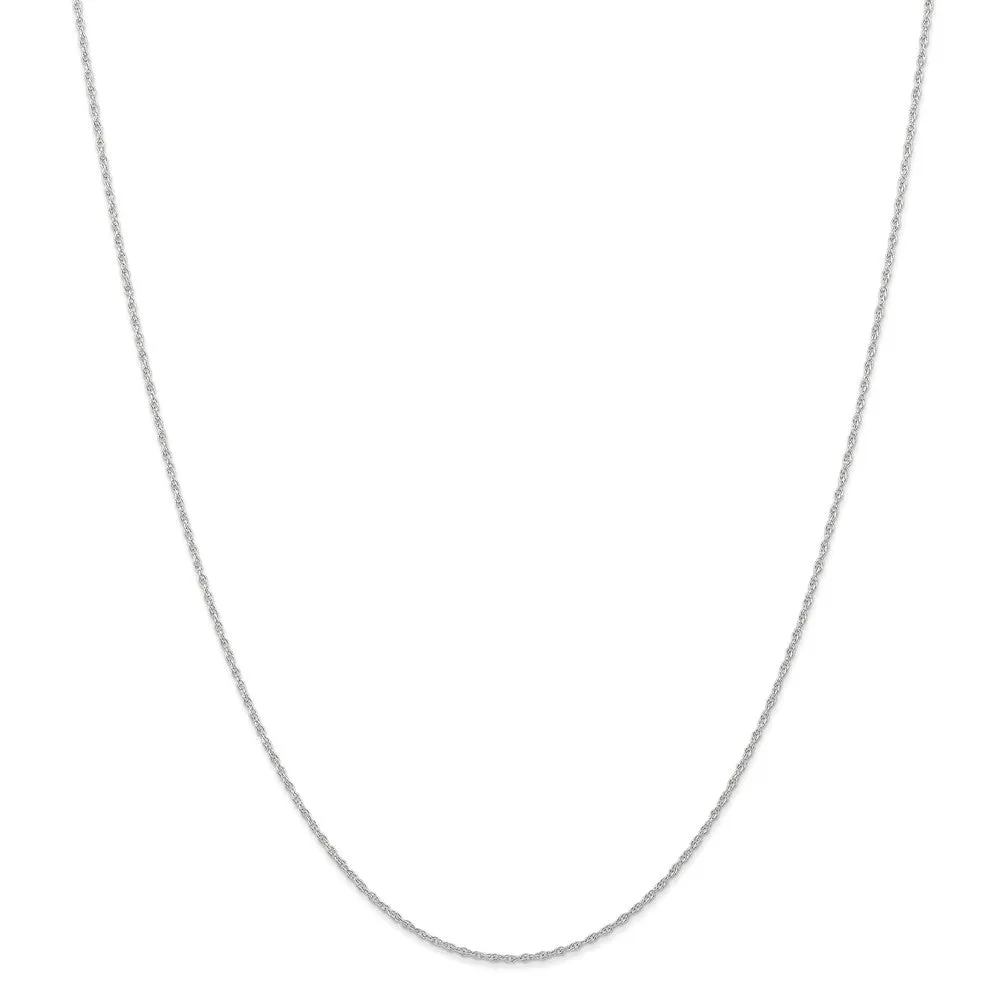 0.95mm 10k White Gold Solid Cable Rope Chain Necklace