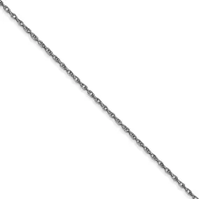 0.95mm 10k White Gold Solid Cable Rope Chain Necklace