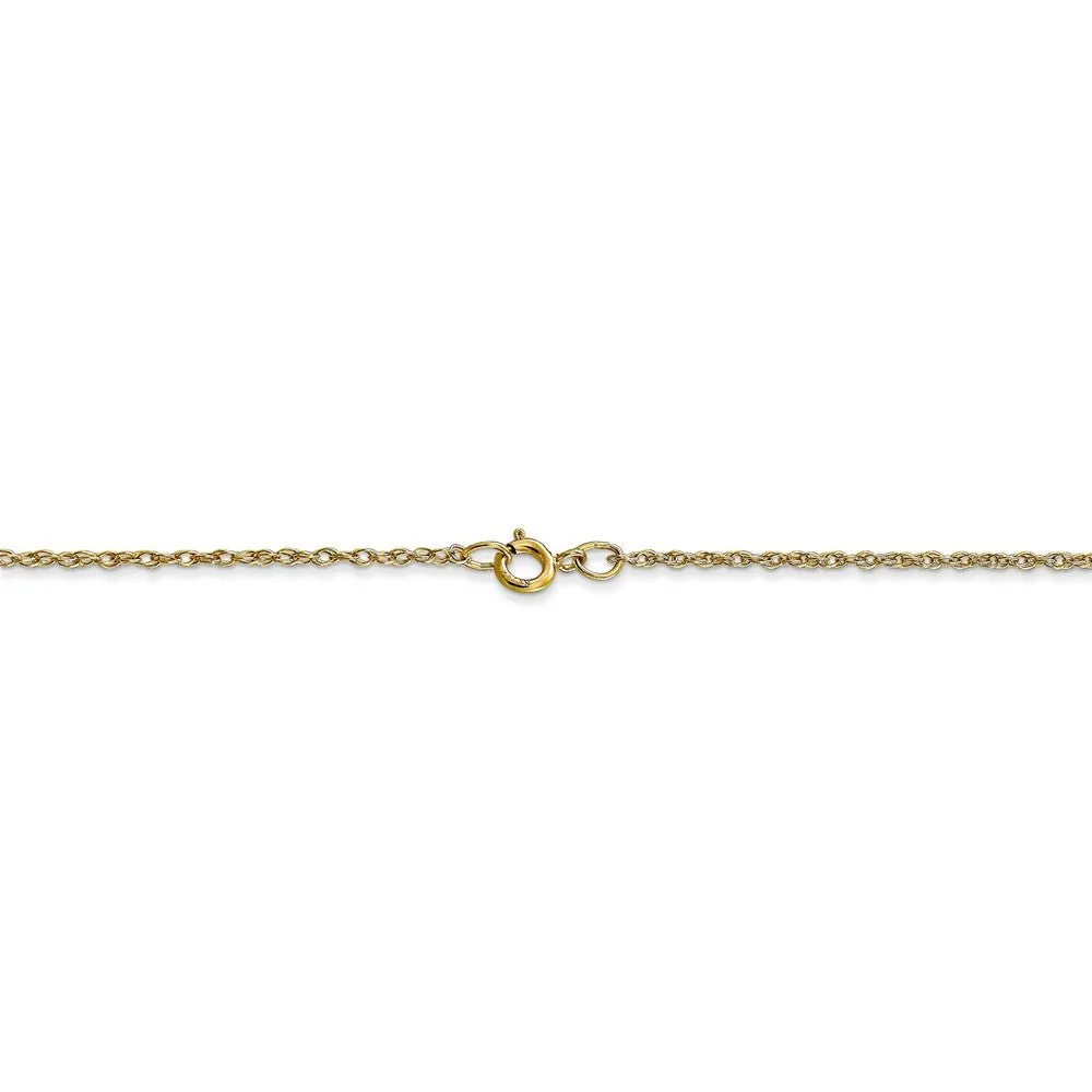 0.95mm, 10k Yellow Gold, Cable Rope Chain Necklace