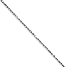 0.95mm, 14k White Gold, Cable Rope Chain Necklace