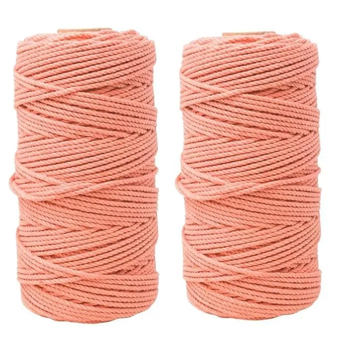 100M Peach Cotton Cord for Plant Hanging & DIY Projects (orange)