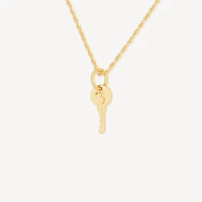 10K Gold Initial Key Necklace