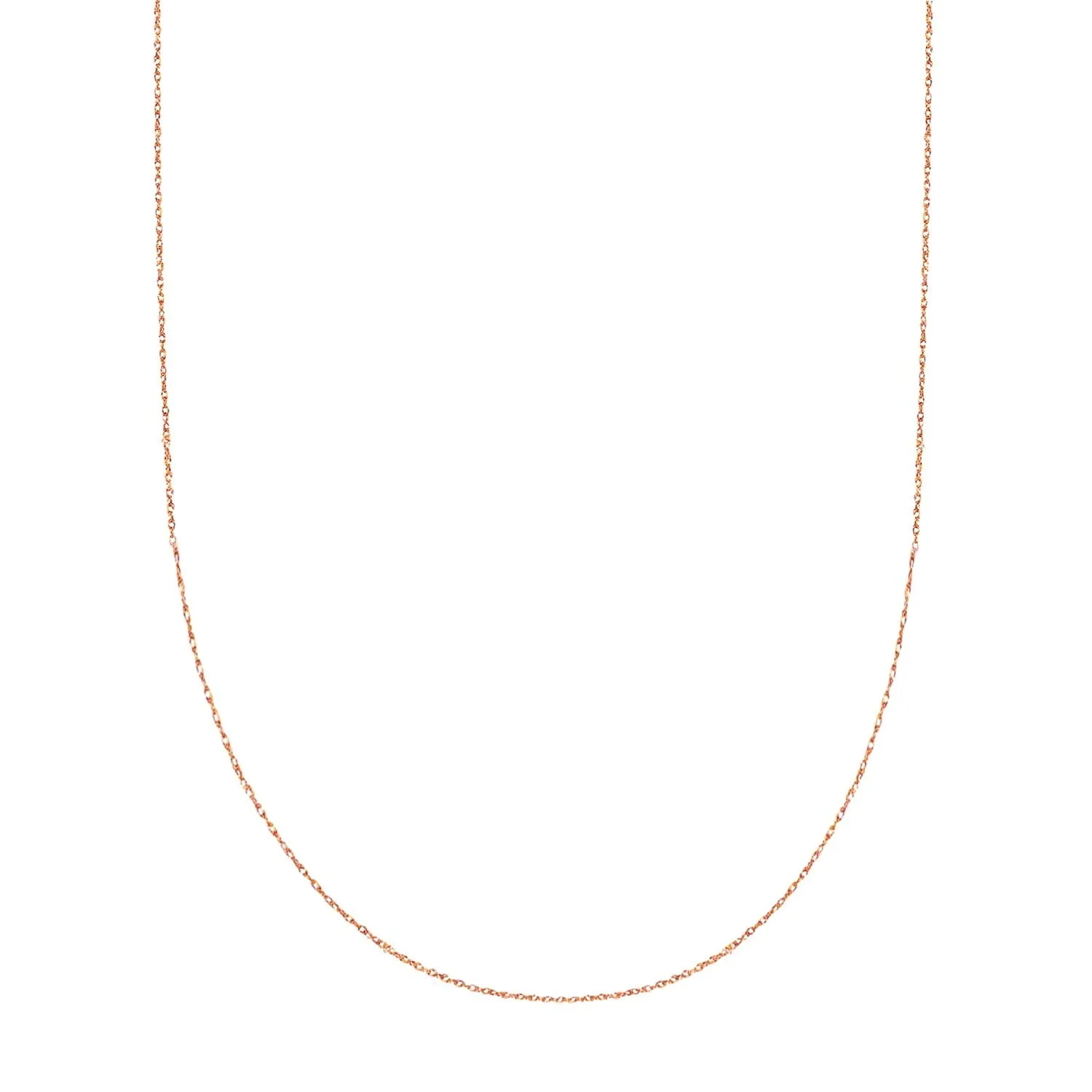 10k Rose Gold Rope Chain Necklace, 0.5mm