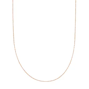 10k Rose Gold Rope Chain Necklace, 0.5mm