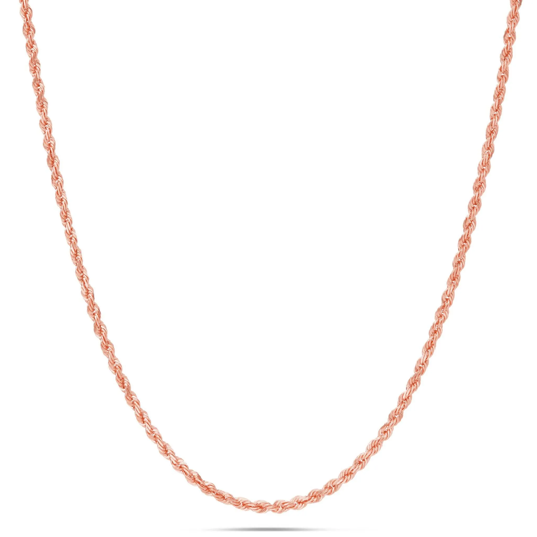 10K Solid Gold Rope Chain, 2.5mm