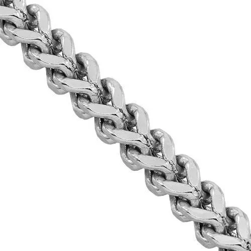 10k White Gold Mens Franco Chain 5 mm