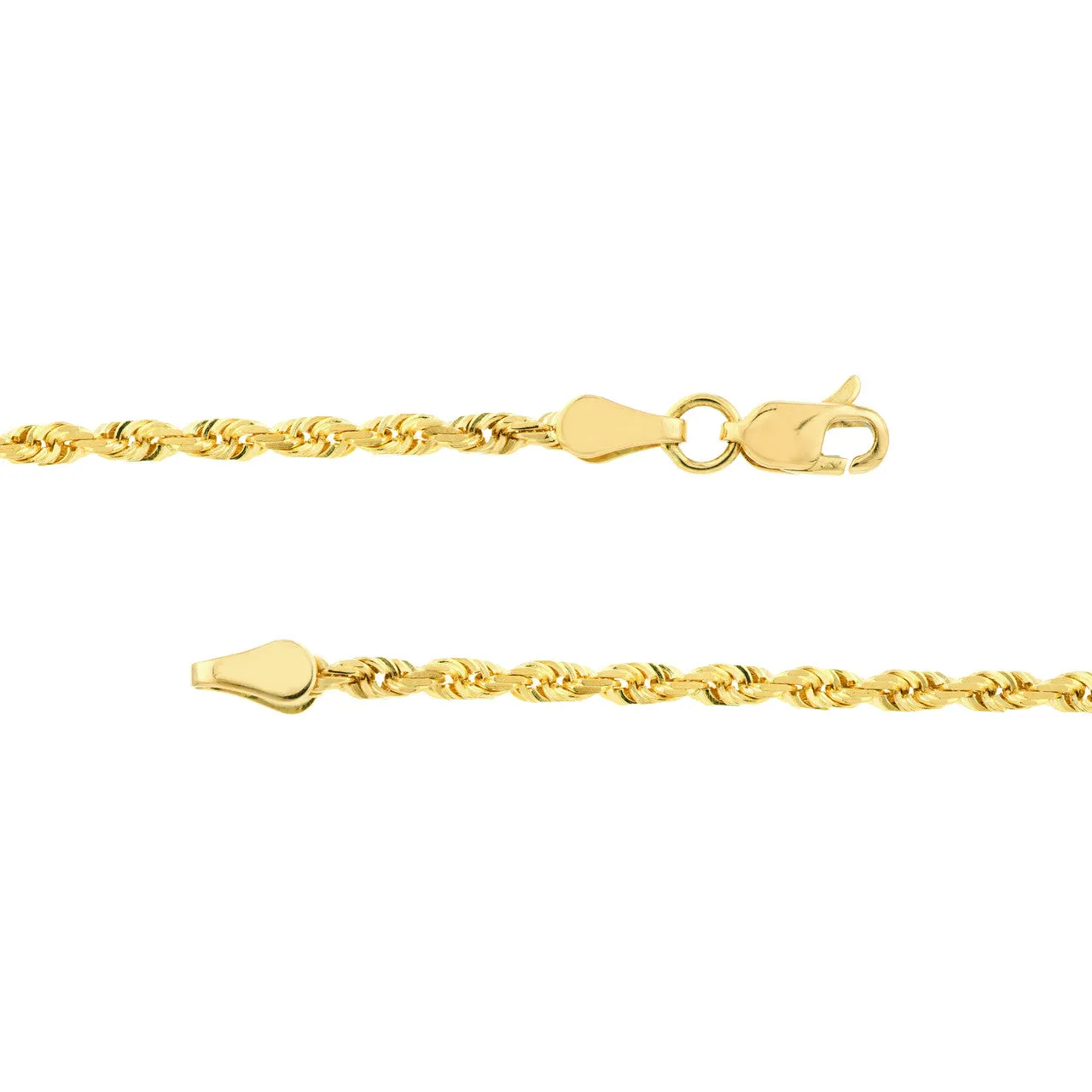 10K Yellow Gold 24" Diamond Cut Rope Chain