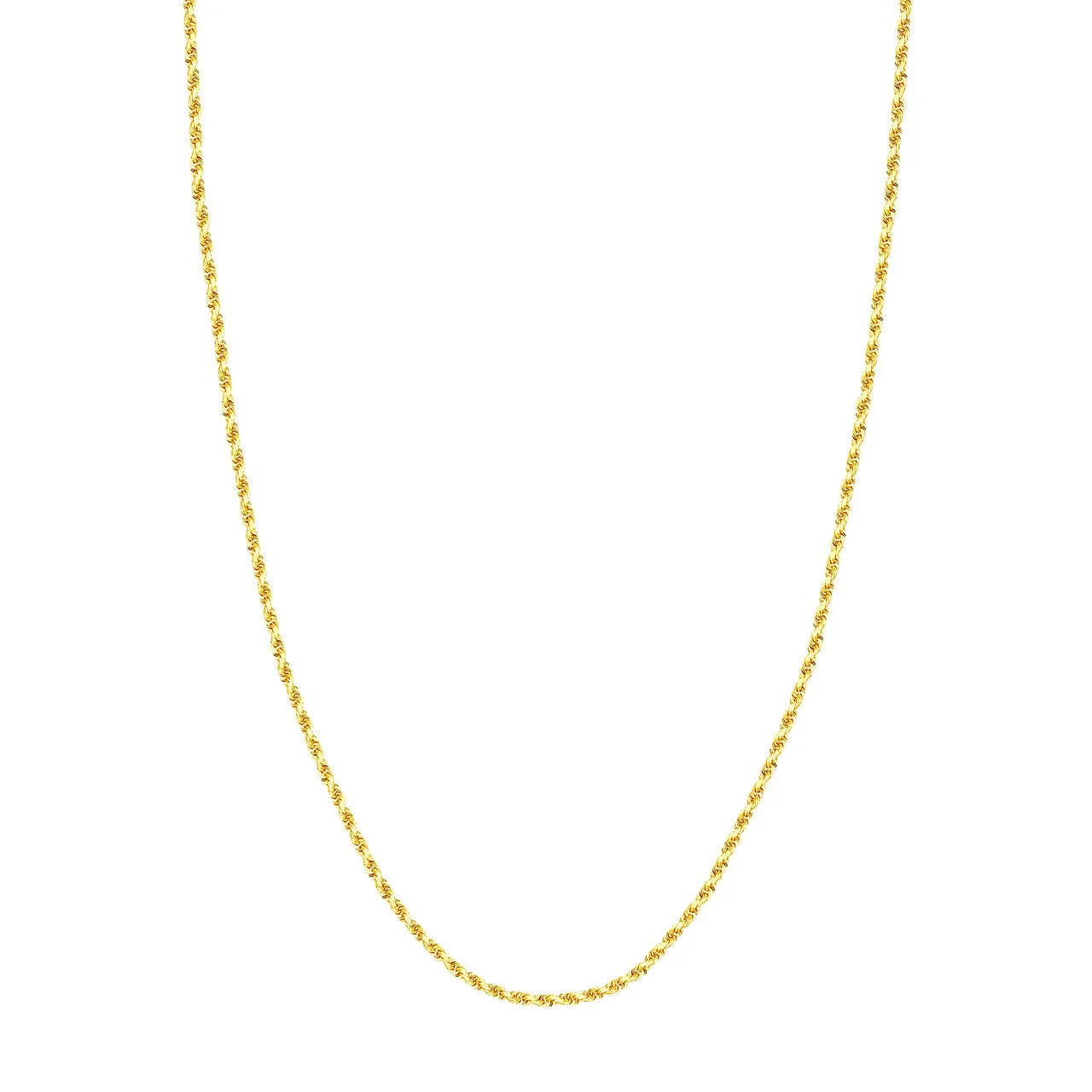 10K Yellow Gold 24" Diamond Cut Rope Chain