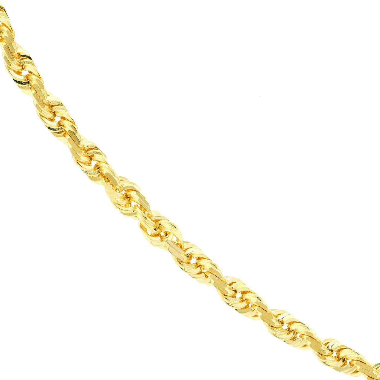 10K Yellow Gold 24" Diamond Cut Rope Chain