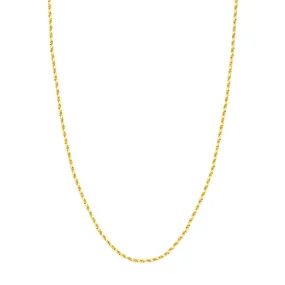 10K Yellow Gold 24" Diamond Cut Rope Chain