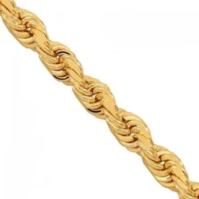 10k Yellow Gold Rope Chain 4 mm