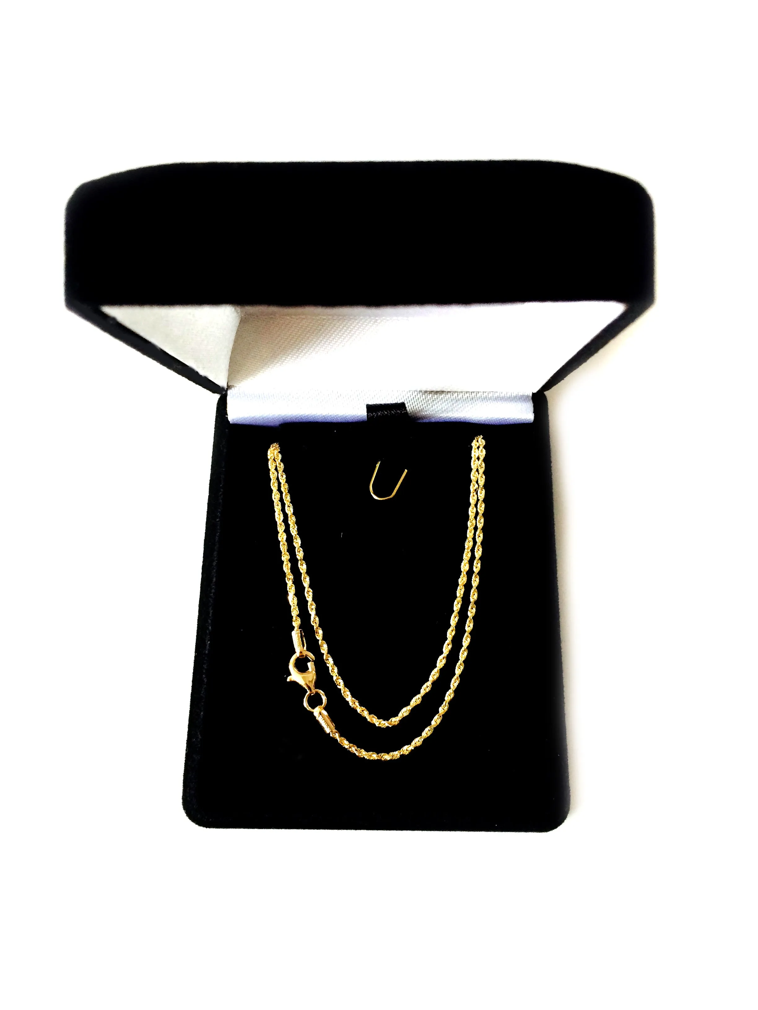 10k Yellow Solid Gold Diamond Cut Rope Chain Necklace , 1.25mm