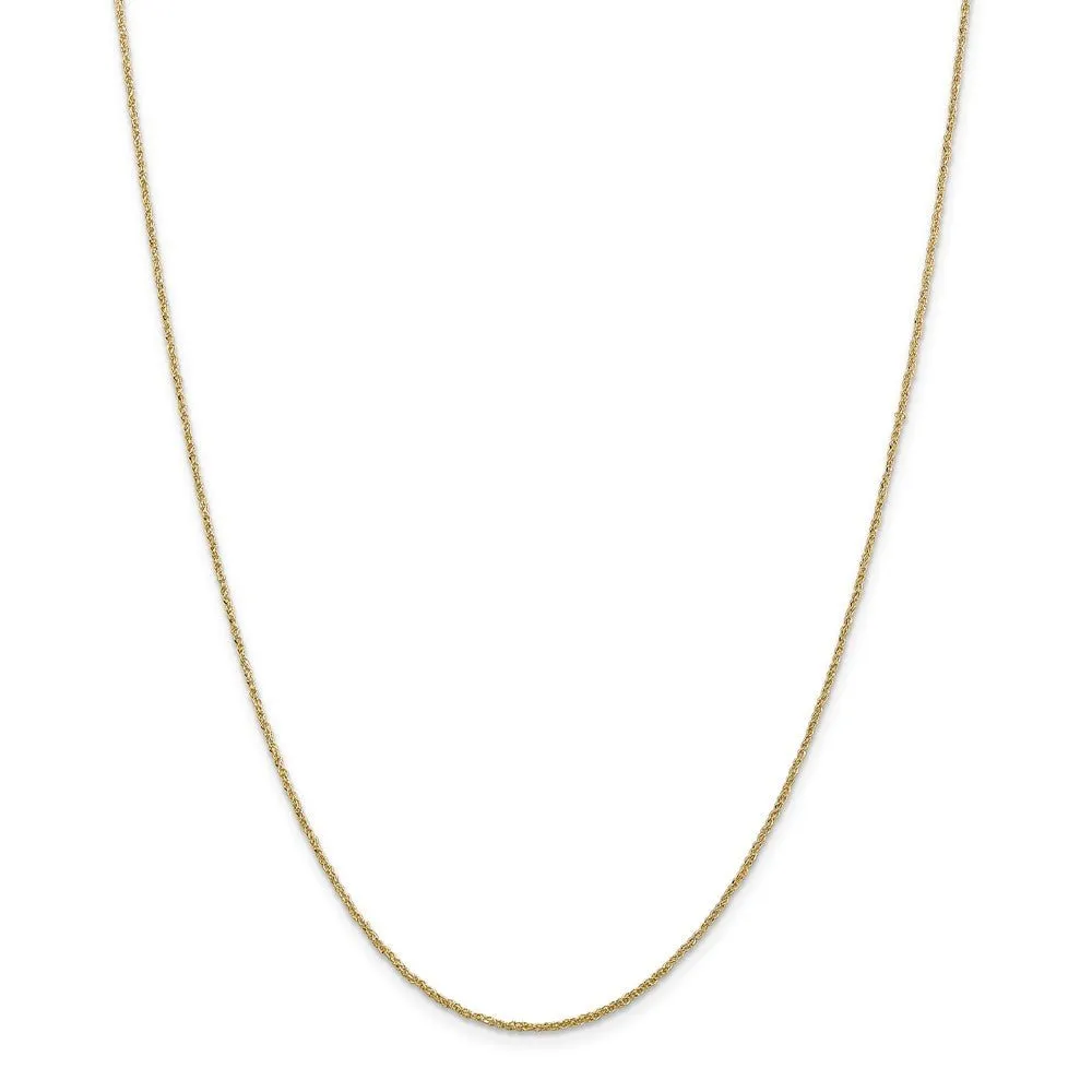 1.1mm, 14k Yellow Gold, Ropa Chain Necklace