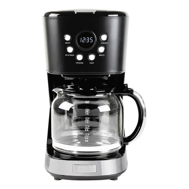 12 Cups Coffee Maker, Black