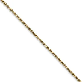 1.3mm, 14k Yellow Gold, Diamond Cut Rope Chain Necklace