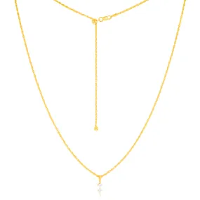 14ct Gold Plated Sterling Silver 1/10 Carat Diamond Pendant on Adjustable 60cm Chain