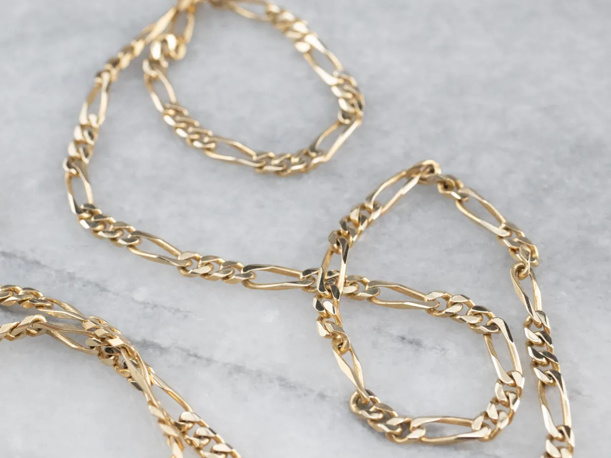 14K Gold Figaro Chain Necklace