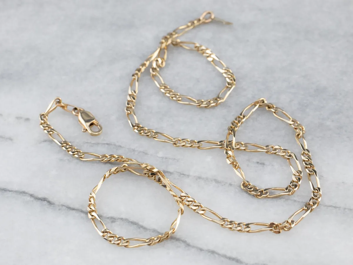 14K Gold Figaro Chain Necklace