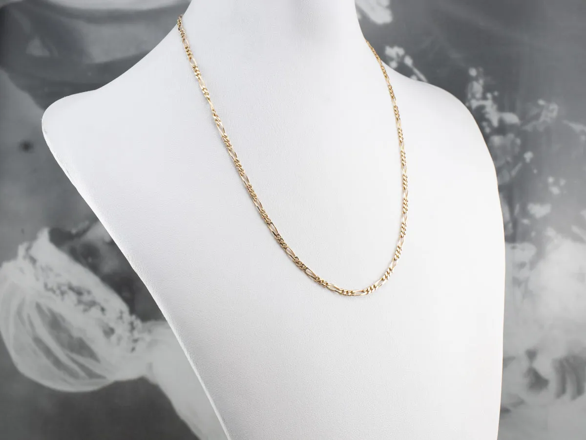 14K Gold Figaro Chain Necklace