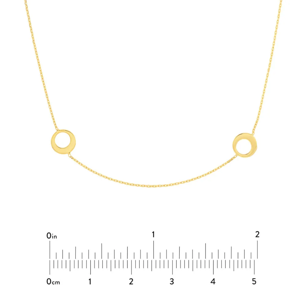 14k Gold Half Circle Stations Necklace