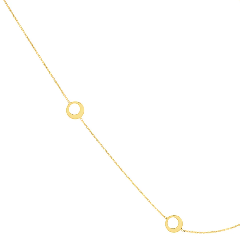 14k Gold Half Circle Stations Necklace