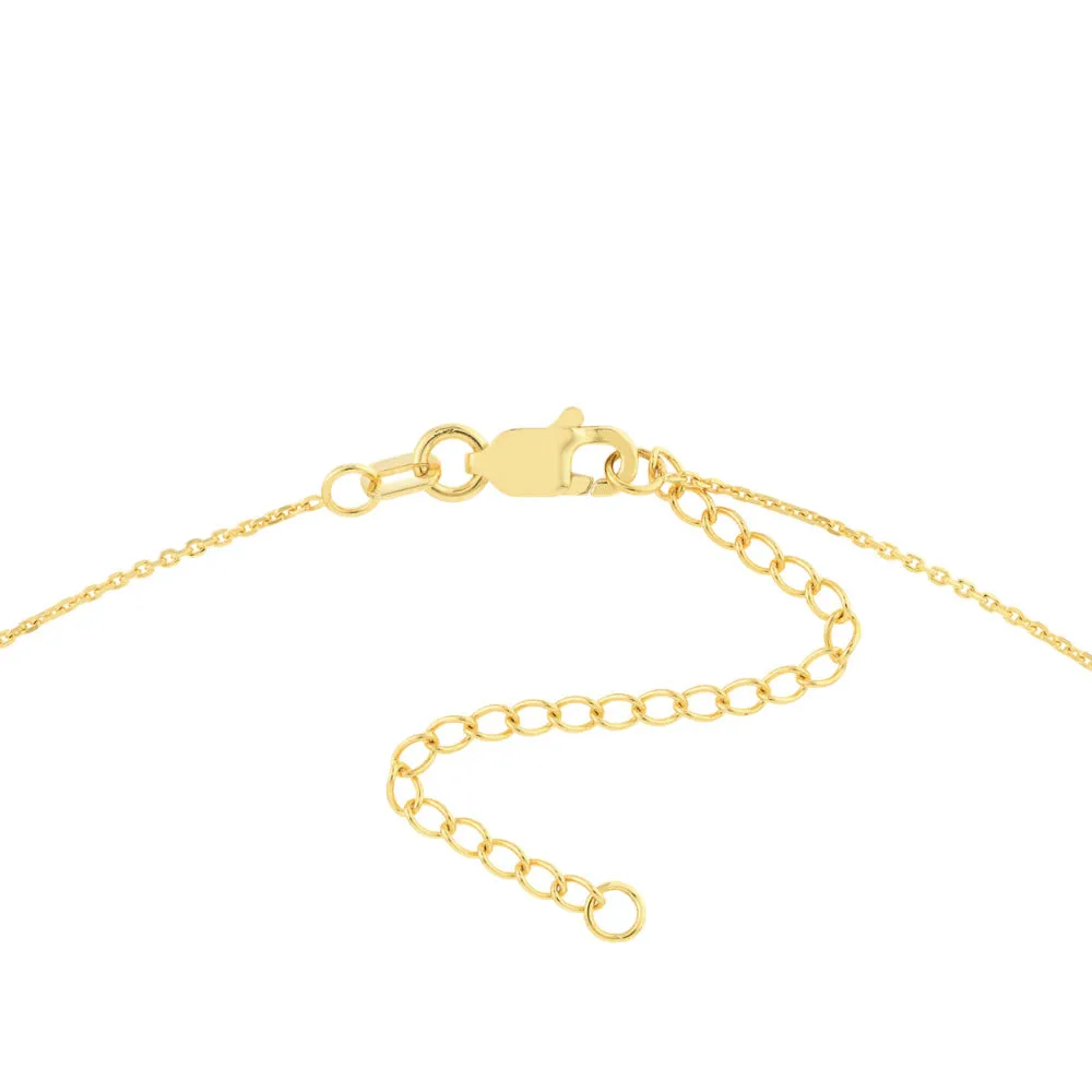 14k Gold Half Circle Stations Necklace