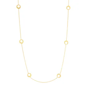 14k Gold Half Circle Stations Necklace