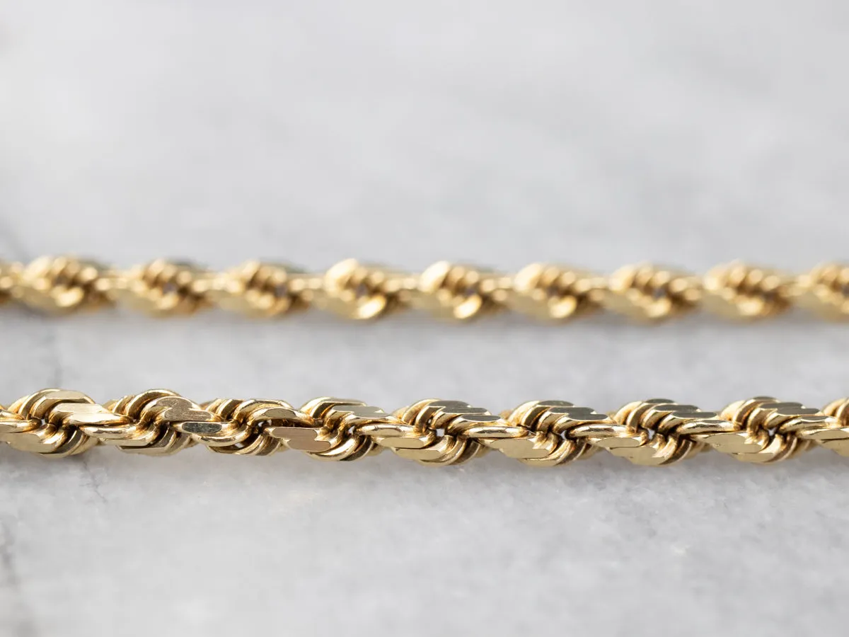 14K Gold Rope Chain Necklace