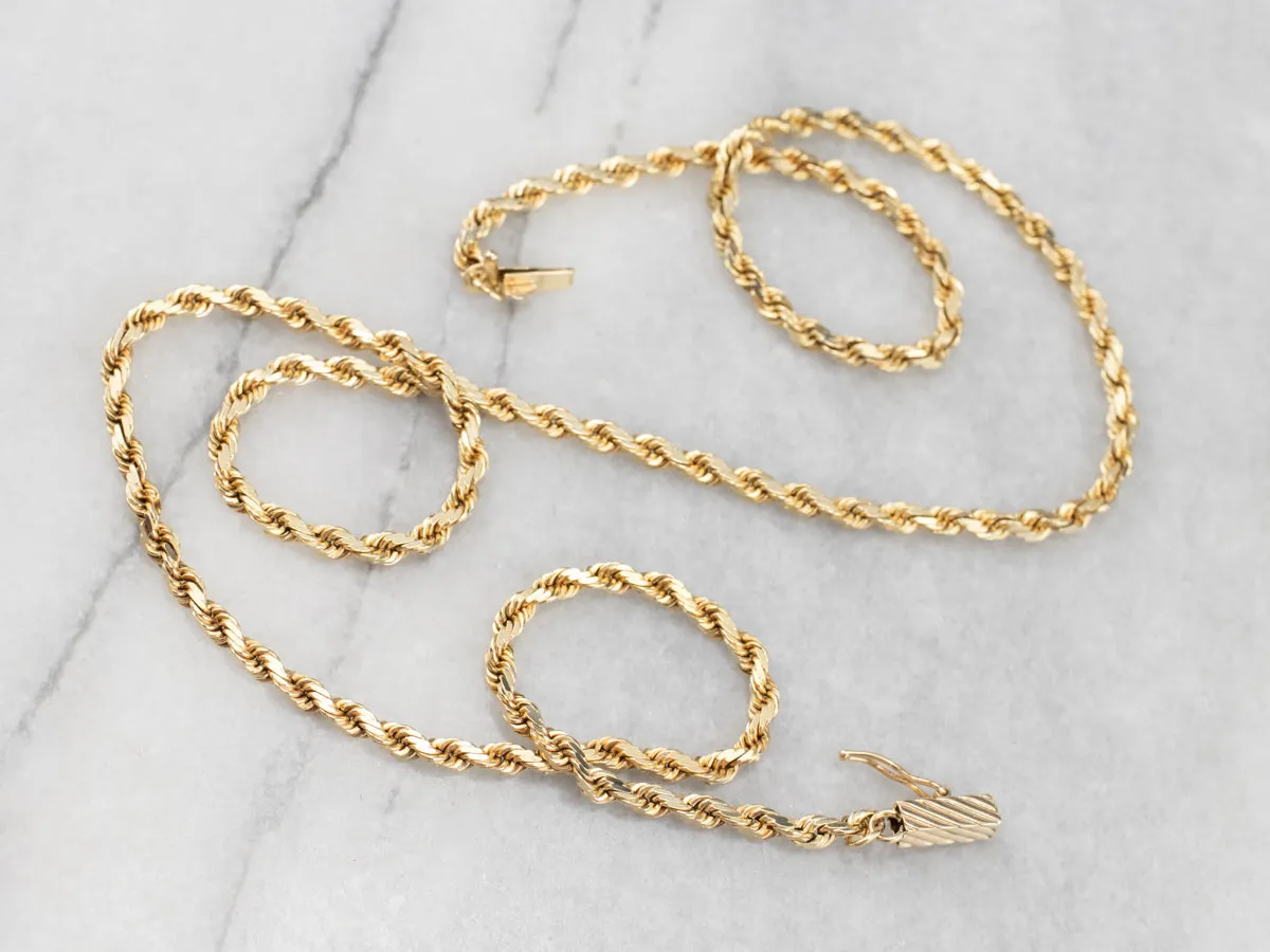 14K Gold Rope Chain Necklace