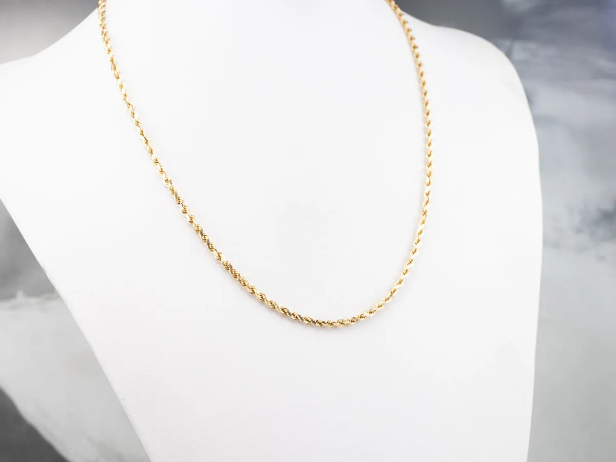 14K Gold Rope Chain Necklace