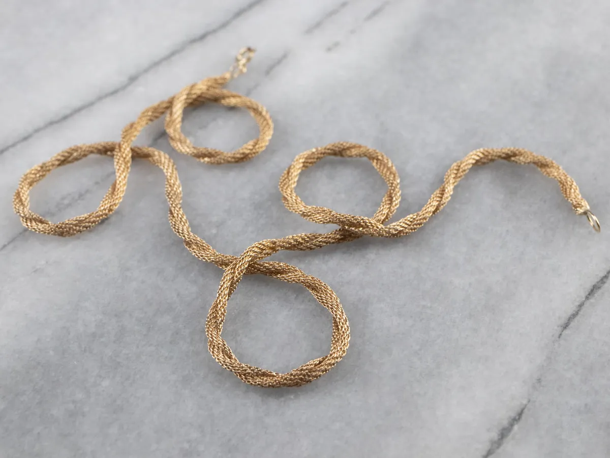 14K Gold Twisted Mesh Chain Necklace