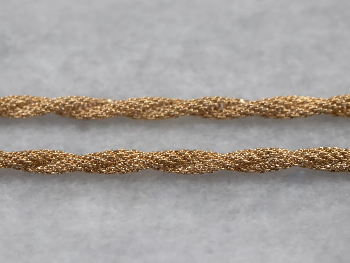 14K Gold Twisted Mesh Chain Necklace