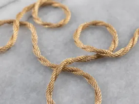 14K Gold Twisted Mesh Chain Necklace