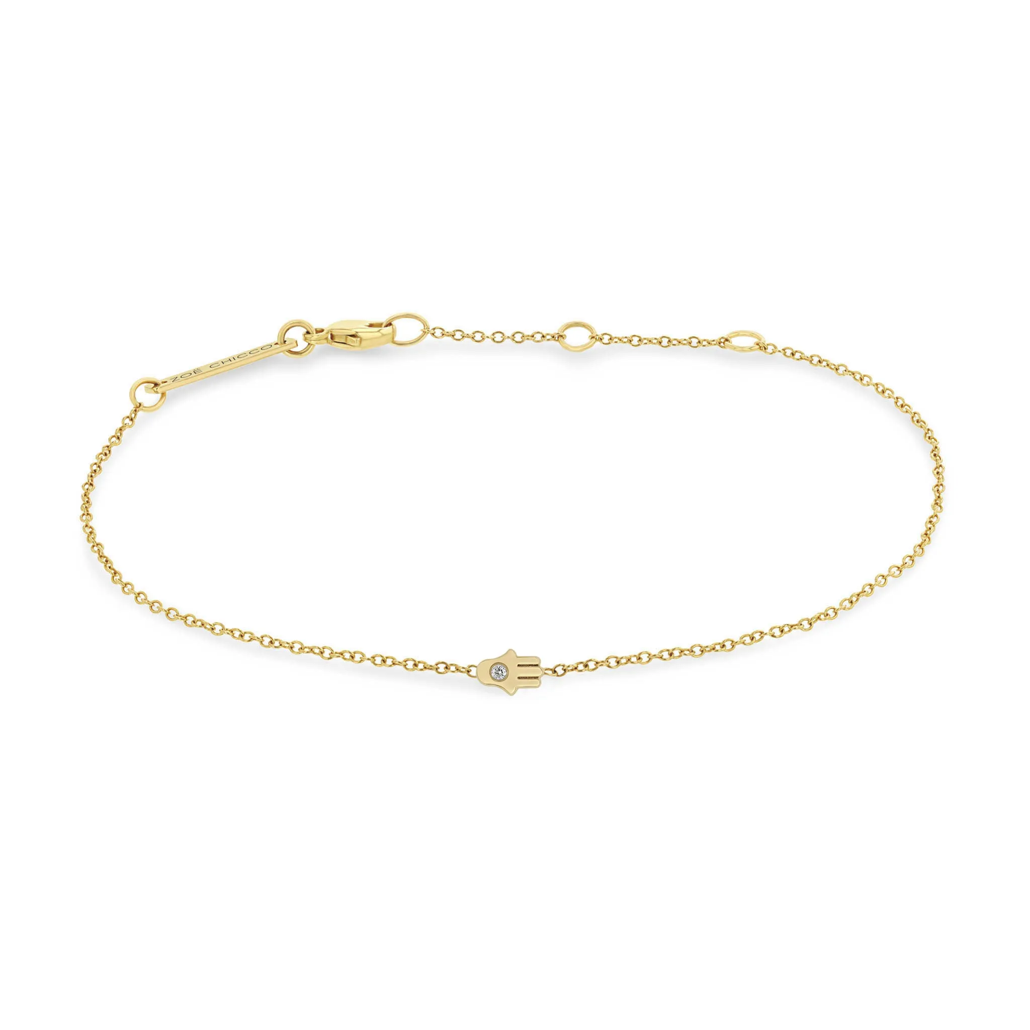 14k Itty Bitty Diamond Hamsa Bracelet