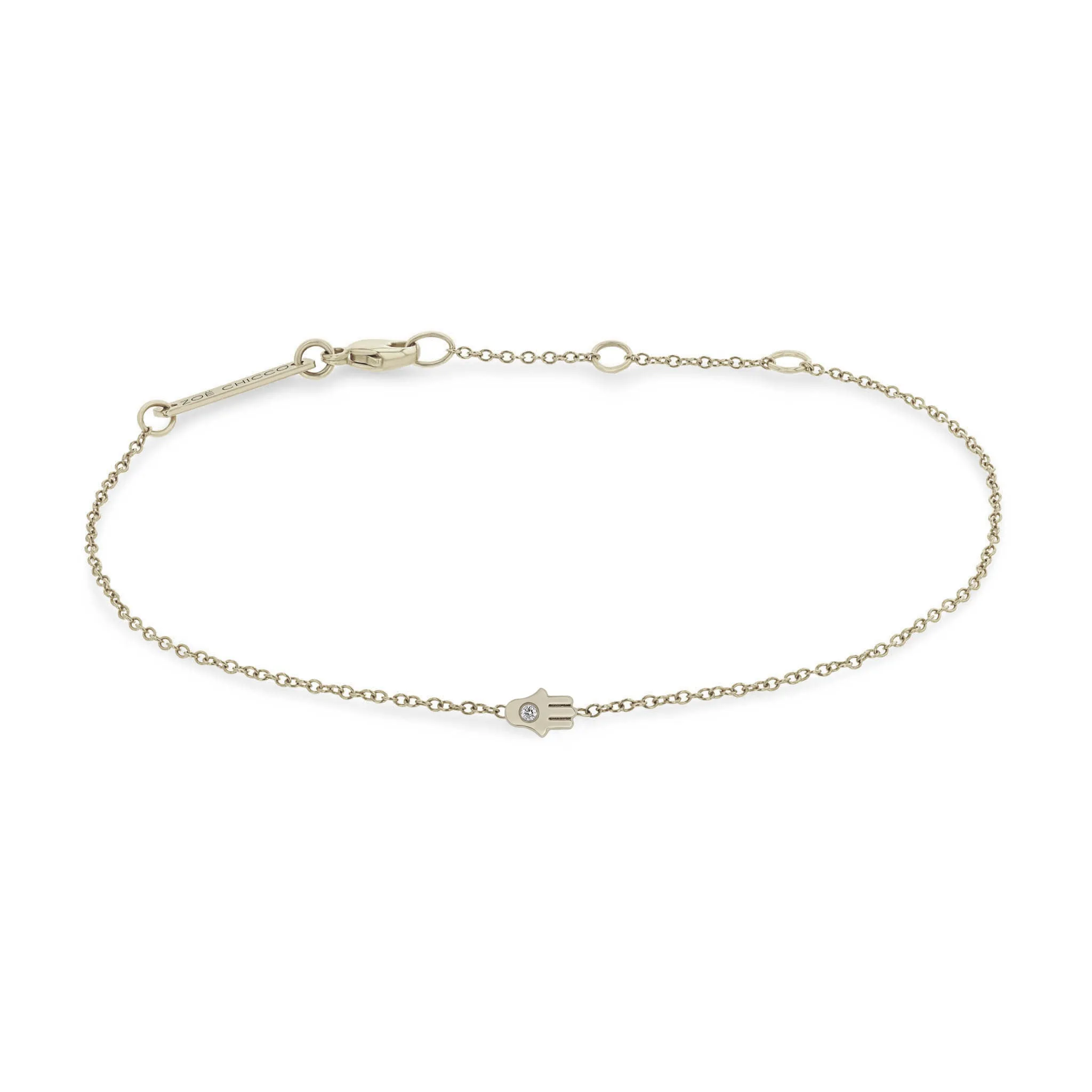 14k Itty Bitty Diamond Hamsa Bracelet