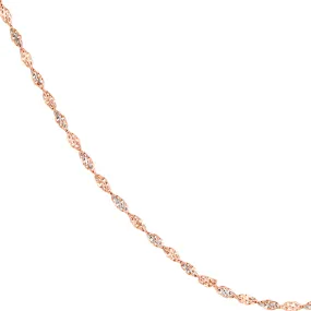 14K Rose Gold Two Tone 2.10mm Dorica Chain Necklace with Lobster Clasp