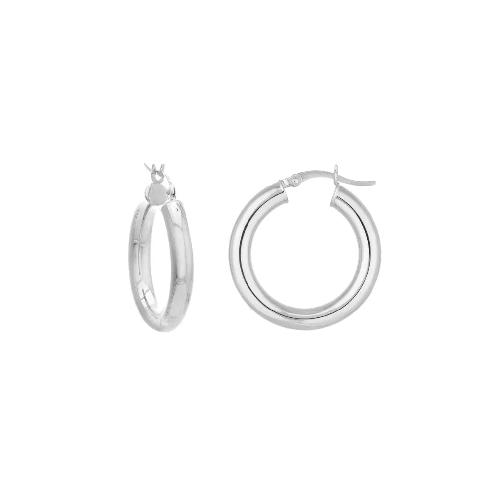 14k White Gold Hoop Earrings