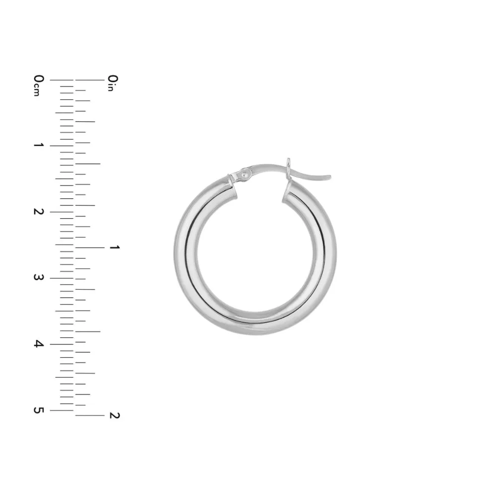 14k White Gold Hoop Earrings